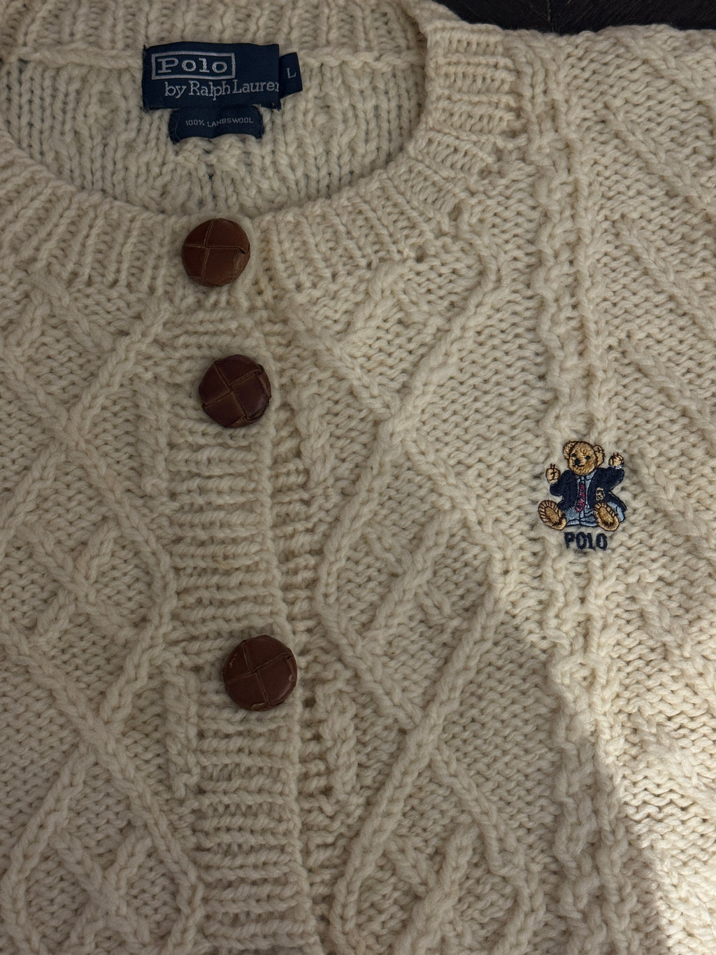 Vintage POLO By Ralph Lauren Cable-Knit Cardigan