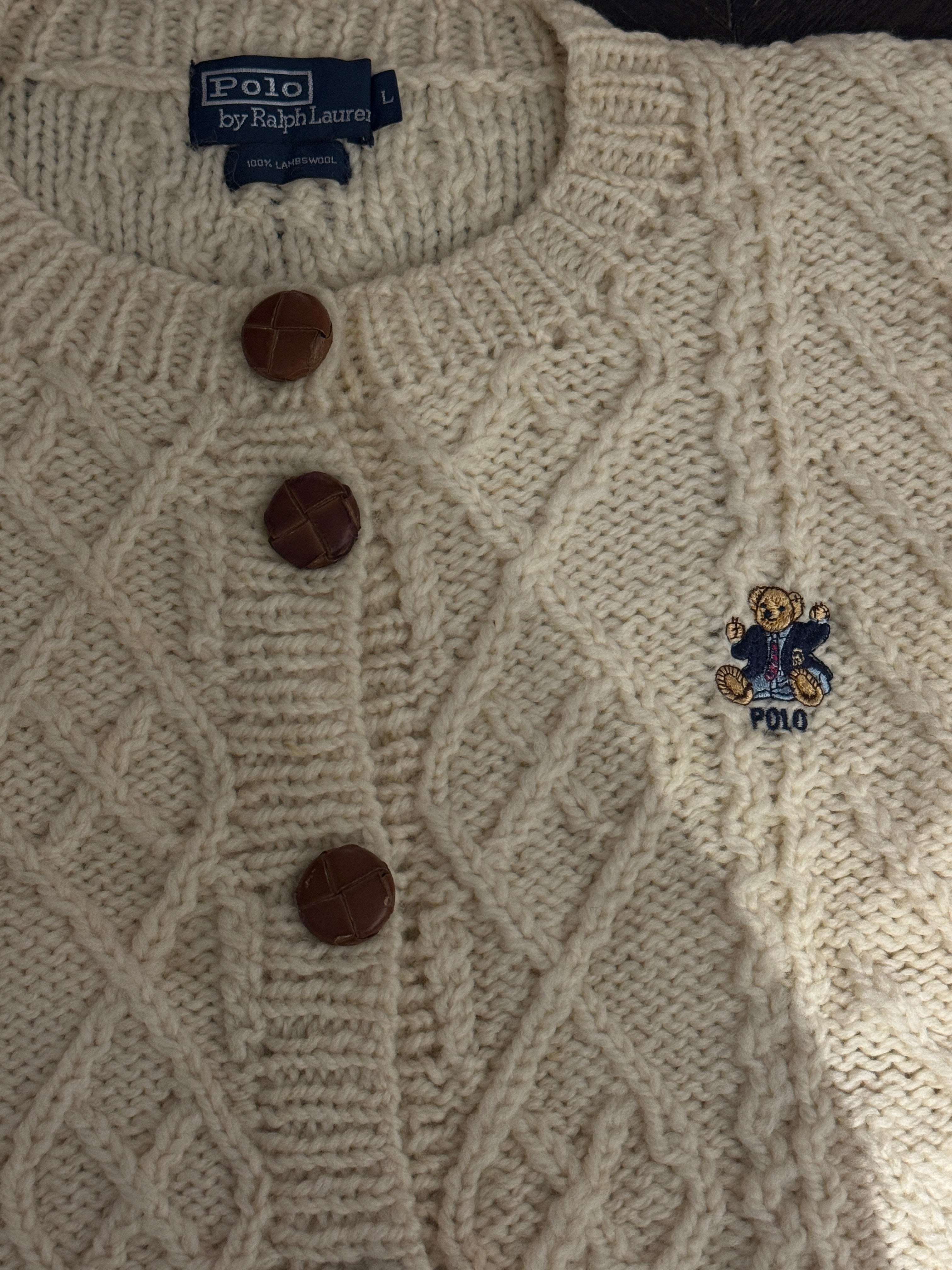 Vintage POLO By Ralph Lauren Cable-Knit Cardigan