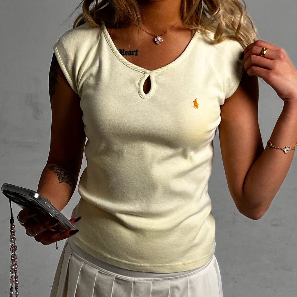 Vintage Polo Ralph Lauren Yellow Slim Sleeveless Vest Top