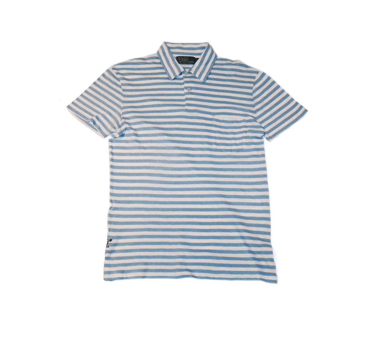 Polo Ralph Lauren Blue And White Striped Stretchy Polo Shirt
